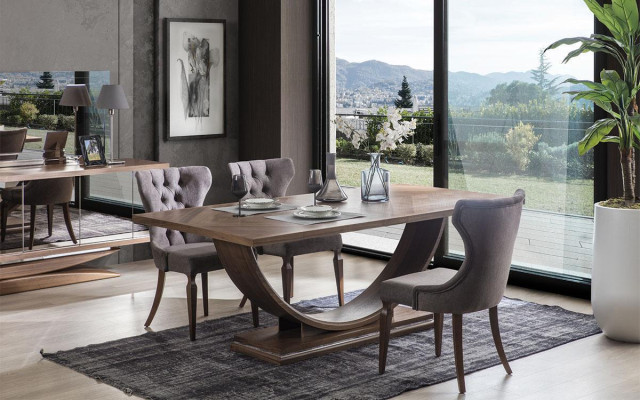 Dining room Set 6x Chairs Dining table Sideboard Mirror Set Dining room Designer new