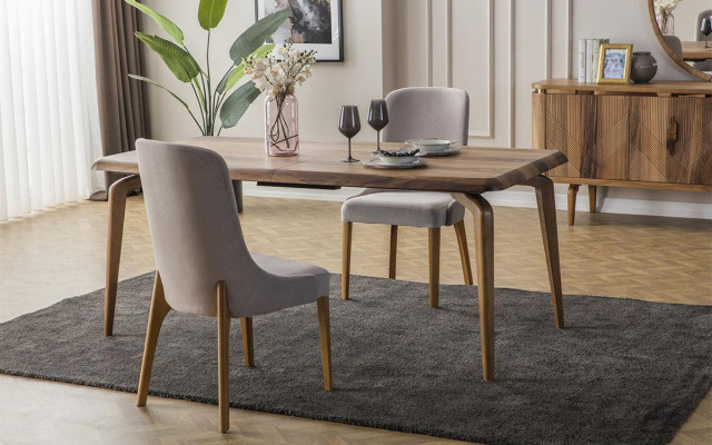 Dining room set 7 pieces. Dining table +6x Chairs Designer Wood Chair Suite Furniture new