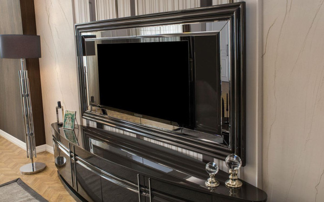 Wohnwand Wall Wood Modern Style Shelf Living room Furniture Wardrobe new TV-cabinet with TV Frame