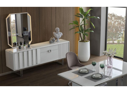 Group Sideboard Mirror Chest of drawers Cabinets Wood Furniture White Living room