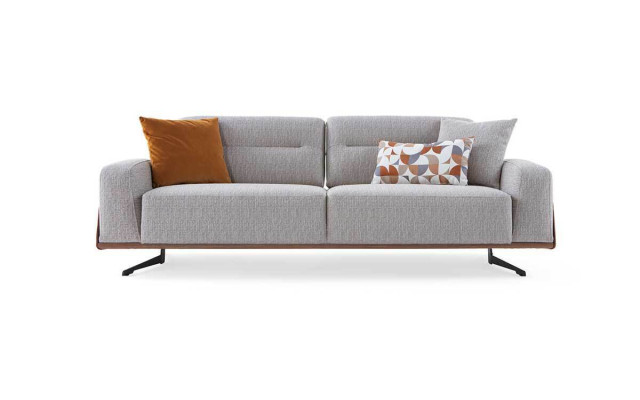 Sofa 3 Seater Design Sofas Upholstery Couches Gray Relax Seat Furniture Modern Relax