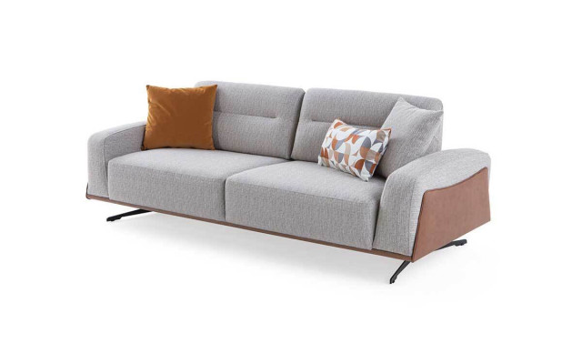 Sofa 3 Seater Design Sofas Upholstery Couches Gray Relax Seat Furniture Modern Relax