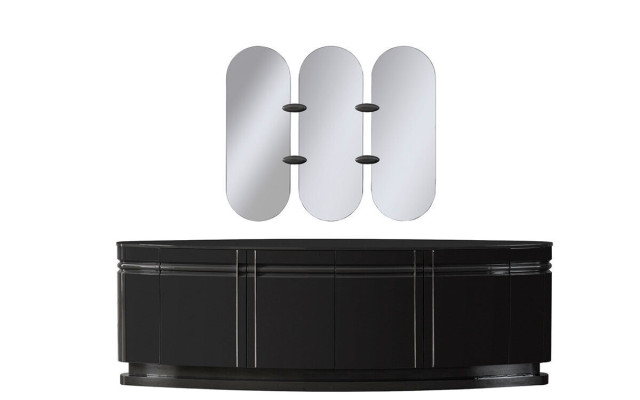 Sideboard with 3x Mirror Sideboard Luxury Suite Chest of drawers Wood Chests of drawers Modern