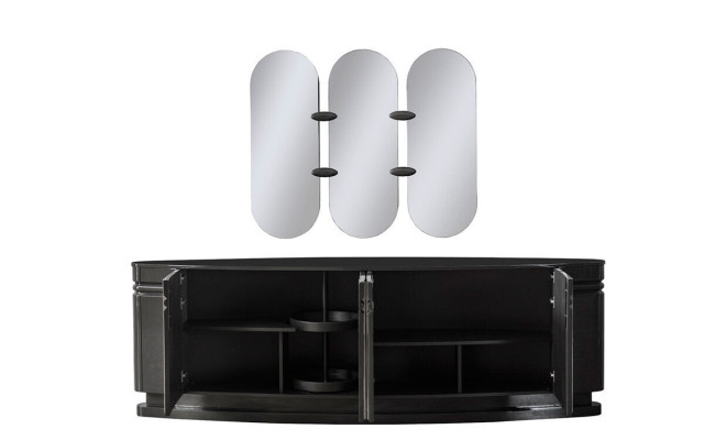 Sideboard with 3x Mirror Sideboard Luxury Suite Chest of drawers Wood Chests of drawers Modern