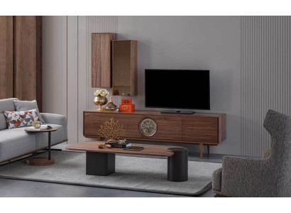 Exquisite Living room Set TV-cabinet + 2x wall cabinet Modern TV-cabinet Luxury Living room Set