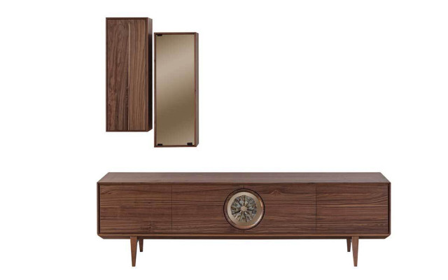 Exquisite Living room Set TV-cabinet + 2x wall cabinet Modern TV-cabinet Luxury Living room Set