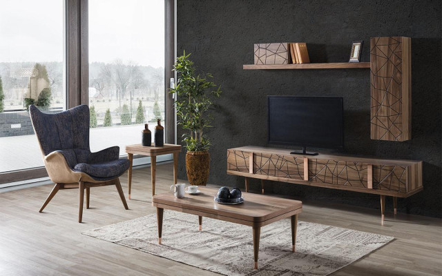 Modern Wall unit Furnishings Design Style Living room TV Lowboard Wall Display case