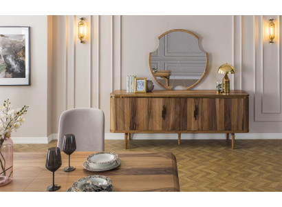 Sideboard Mirror Living room Designer Luxury Chests of drawers Modern Brown new
