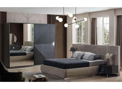 Modern Bedroom Set Bed + 2x Bedside tables + Wardrobe Luxury new