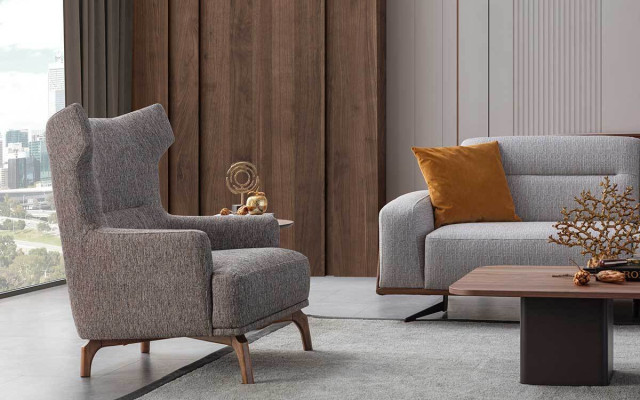 Design Seater Luxury Armchair Relax Textile Gray Armchair Relax Chair Modern Luxury new