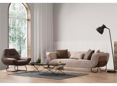 Sofa set 3+1 Seater Textile Wood Sofa 3 Seater Modern Armchair new Complete Set