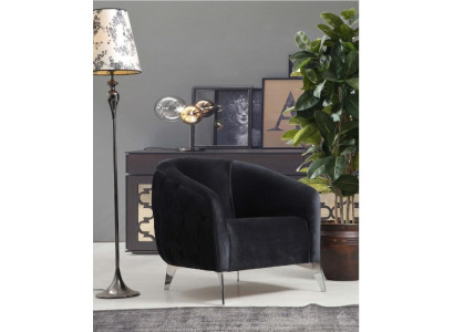Design Seater Luxury Armchair Relax Textile Black Armchair Relax Chair Modern Luxury
