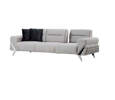Sofa set 4+3+1 Seater Textile Wood Sofa 3 Seater Modern Armchair Complete Set