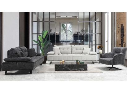 Sofa set 3+3+1 Seater Textile Modern Complete Armchair Sofa 3 Seater new Luxus