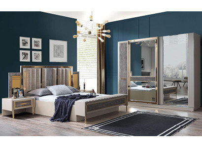Luxury Bed Bedside table Wardrobe 4-piece Bedroom Set Modern new