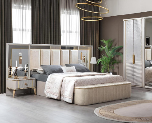 Bedroom Set Luxury Complete's Bed 2x Bedside table Modern 3-piece new