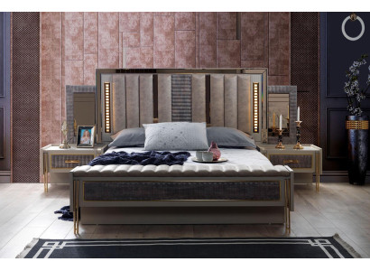 Bedroom Set Bed 2x Bedside tables Wood Furniture 3-piece Modern Design Sets new