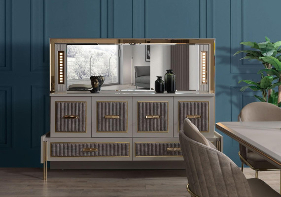 Sideboard Chest of drawers Sideboard Mirror Wood Beige Furniture Design Sideboard