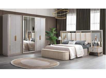 Bedroom Set Luxury Complete's Bed 2x Bedside table Wardrobe 4-piece Furniture