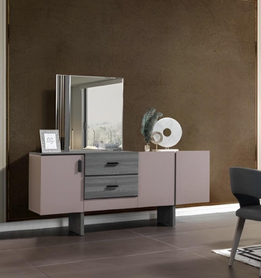 Sideboard with Mirror Wood Luxury Style Modern Furniture Dining room Sideboards 2 pieces.