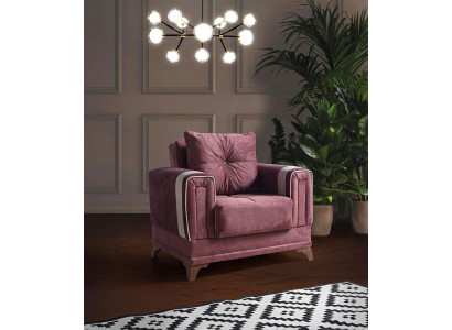 Design Seater Luxury Armchair Relax Textile Pink Armchair Lounge Club Modern