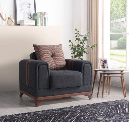 Design Seater Luxury Armchair Relax Textile with stainless steel Armchair Relaxsessel Modern