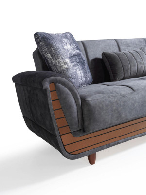 Sofa set 3+2+1+1 Wood Living room Luxury Sofa Modern Fabric Complete Modern