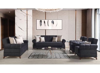 Sofa set 3+2+1+1 Seater Textile Modern Complete 2x Armchair Sofa 3 Seater Luxury