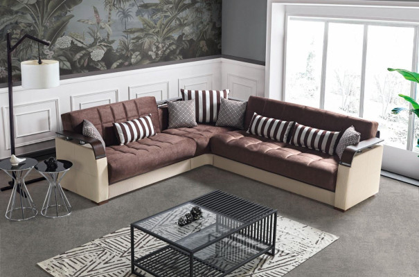 Corner sofa Living landscape Beige L-shape Sofa Living room Corner sofas Luxury 315 x 245