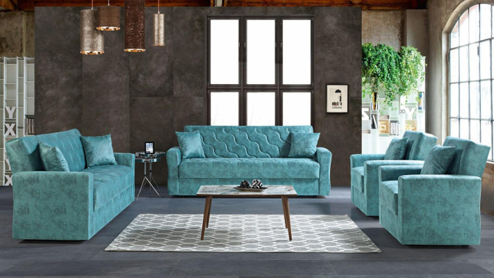 Sofa set 3+2+1+1 Seater Textile Wood Sofa 3 Seater Modern new Armchair Complete Set