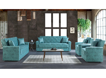 Sofa set 3+2+1+1 Seater Textile Wood Sofa 3 Seater Modern new Armchair Complete Set