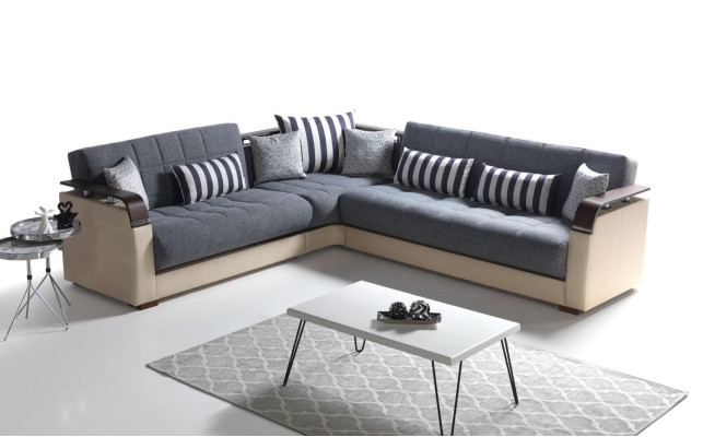 Gray Living room Corner sofa L-shape Modern Luxury Sofa Corner Sofa Corner suite