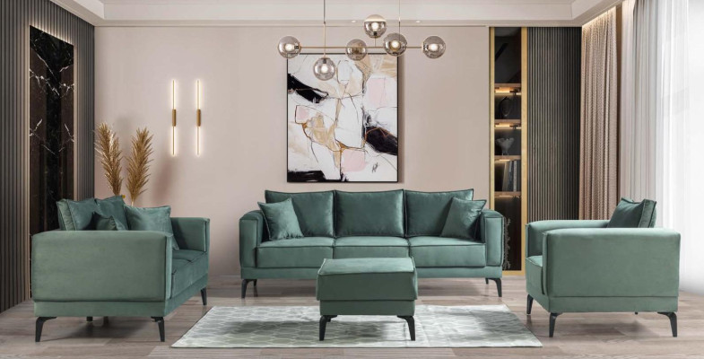 Luxury sofa set Complete Couch Sofa Suite Living room 3+2+1 Stool
