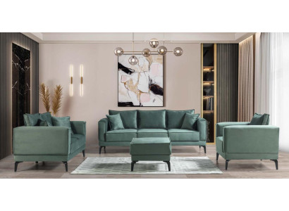 Luxury sofa set Complete Couch Sofa Suite Living room 3+2+1 Stool