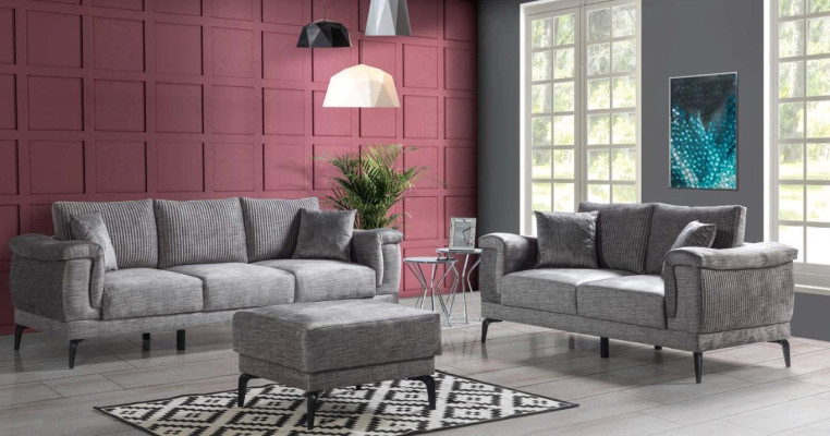 Sofa set 3+2 Stool Seater Textile Modern Complete Armchair Sofa Couches