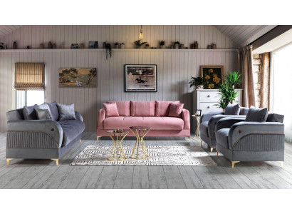 Sofa set 3+3+1+1 Seater Textile Modern Complete Armchair Sofa 3 Seater Luxury