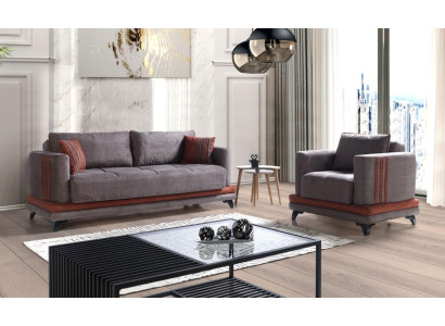 Sofa set 3+1 Seater Textile Wood Sofa 3 Seater Modern Armchair Complete Set new Eu