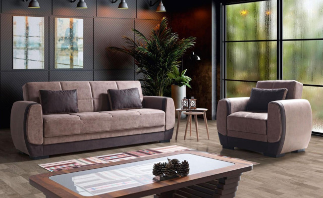 Sofa set 3+1 Seater Textile Wood Sofa 3 Seater Modern Armchair new Complete new Set