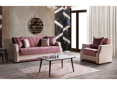 Sofa set 3+1 Seater Textile Wood Sofa 3 Seater Modern Armchair Complete Set new 3