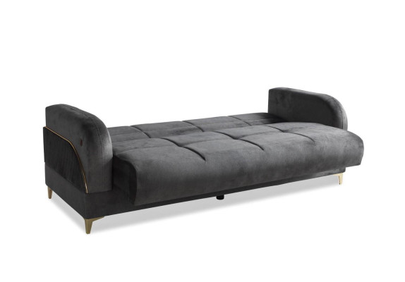 Gray Three Seater Couch Upholstery Furniture Couches Fabric Sofas Textile with Cushions
