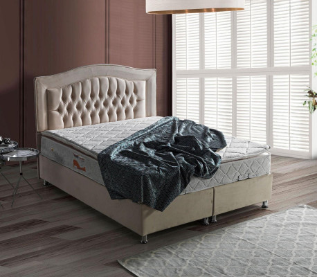 Bed Design Beds Luxury Beige Upholstery Bedroom Furniture Silver Chesterfield