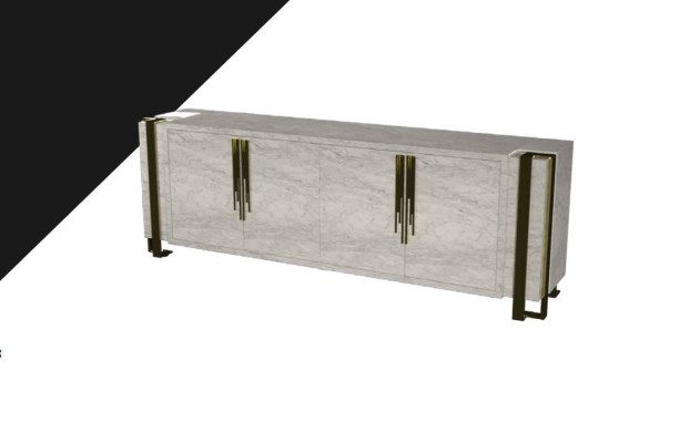 Luxury Sideboard Modern Design Living room Sideboard Beige 230cm Furniture