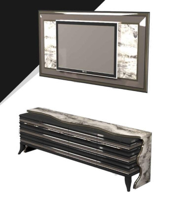 exclusive s Sideboard with television panel Wall unit Chest of drawers Lowboard TV cabinet 2 pieces