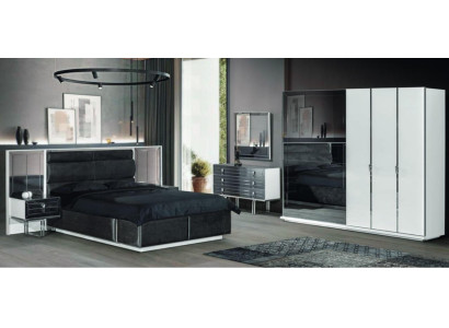 Design Bedroom Set 6 pcs. luxurious Wardrobe Bed Bedside table Chest of drawers