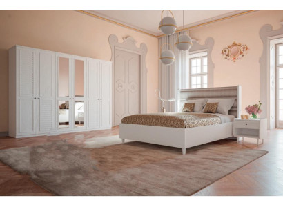 Bedroom Set Bed 2x Bedside tables Wardrobe 4-piece design luxury