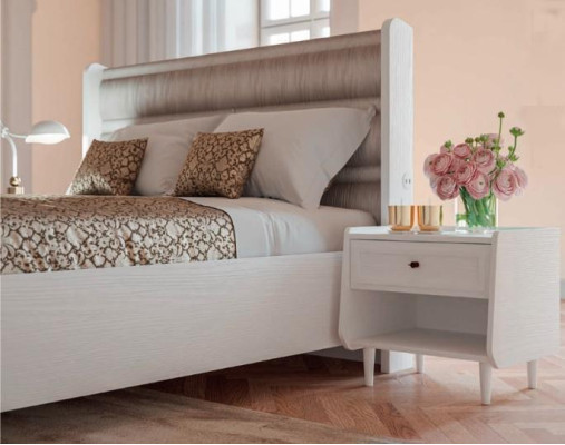 Bedroom Set Bed 2x Bedside tables Wardrobe 4-piece design luxury