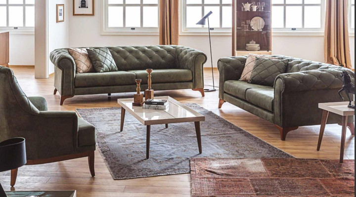 Sofa set 3+2+1 Seater Luxury Sofas Set Wood Living room Complete Couch Sofa