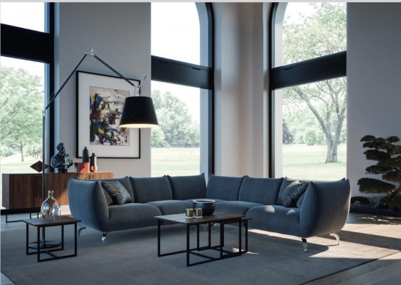 Corner sofa L-shape Textile Corner sofa Sofa Upholstery Premium Corner suite Couch