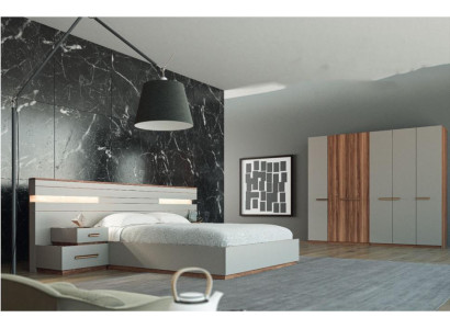 Bed Bedside table Wardrobe Luxury 4 pcs. Bedroom set new design