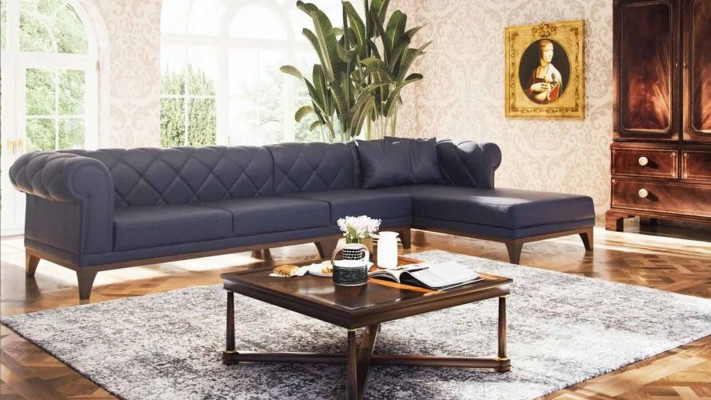 Corner sofa L-shape Sofa Couch Chesterfield Upholstery Textile Couches Luxury Furniture